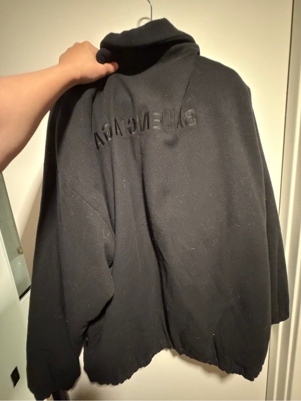 Balenciaga Black Oversized Fleece Puffer Jacket
